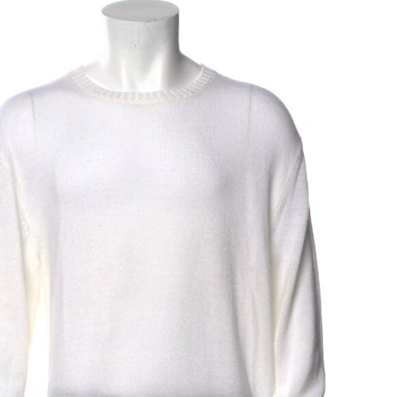 Anderson & Sheppard Savile Row White Wool Crew Neck Pullover Size Large L - Picture 10 of 14